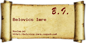 Belovics Imre névjegykártya